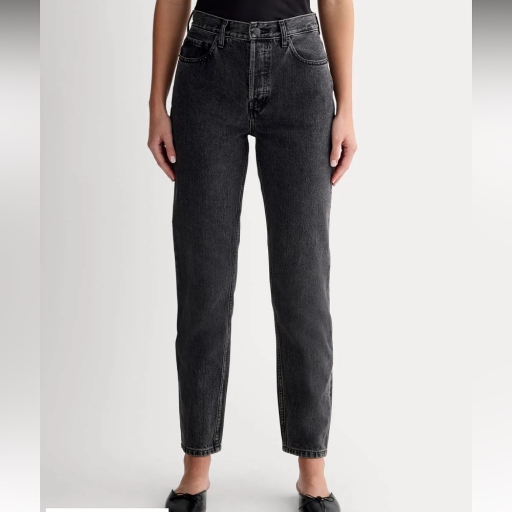 Everlane 90s Cheeky Jean Size 25 Ankle Black Organic Cotton Straight Leg Denim